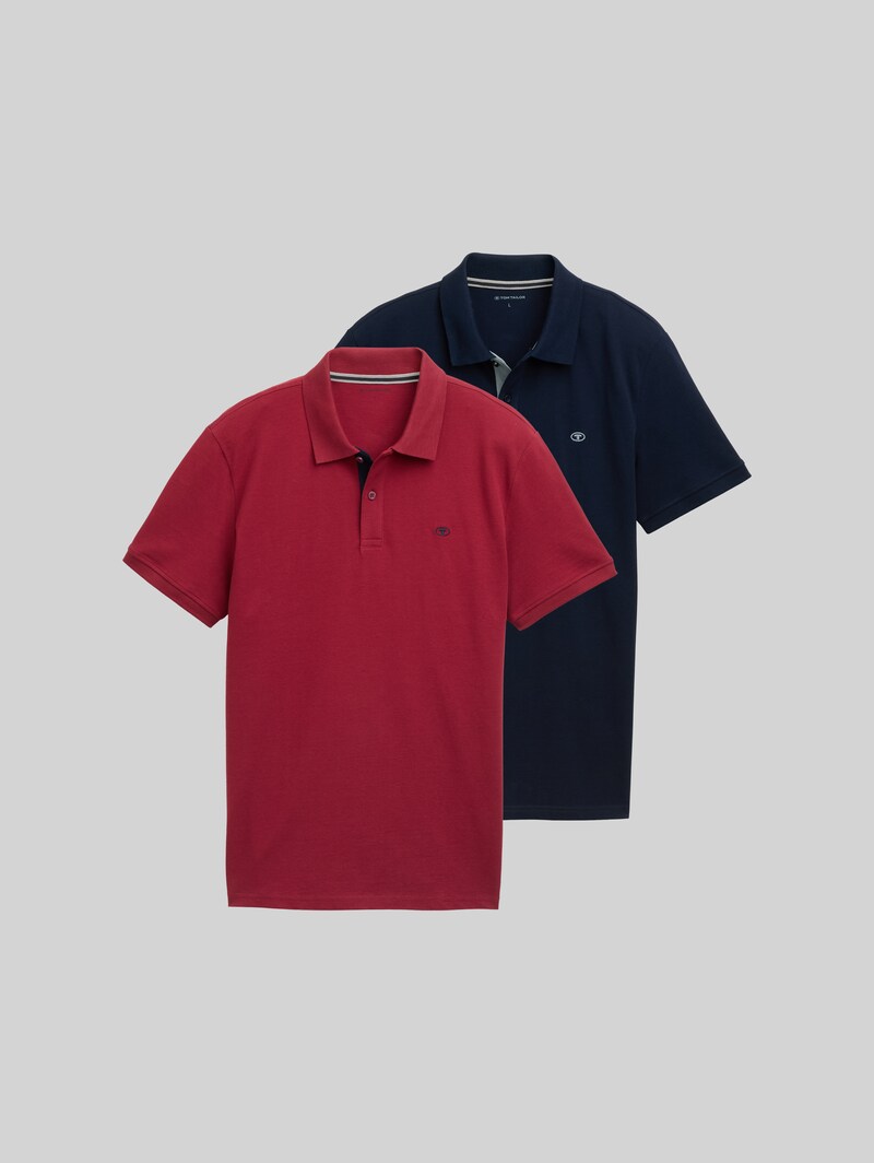 Tom Tailor Poloshirts im 2er-Pack - Deep Red