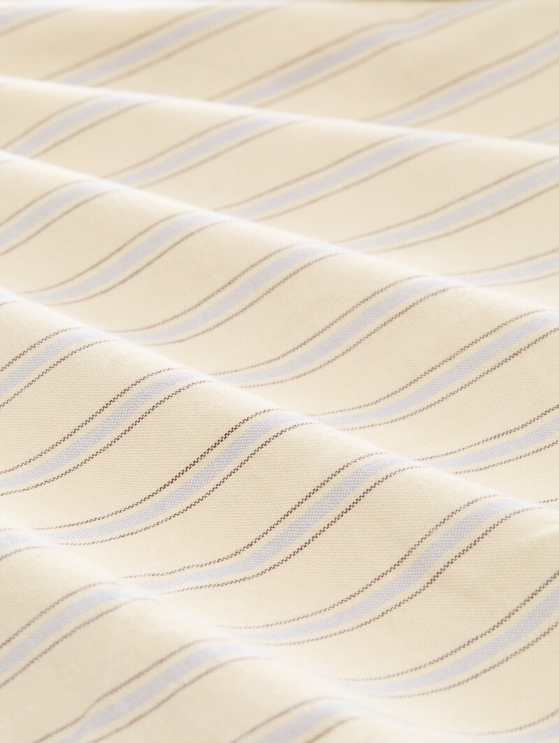 Tom Tailor Oxford Bluse mit Schleifen - Yellow Blue Brown Stripe