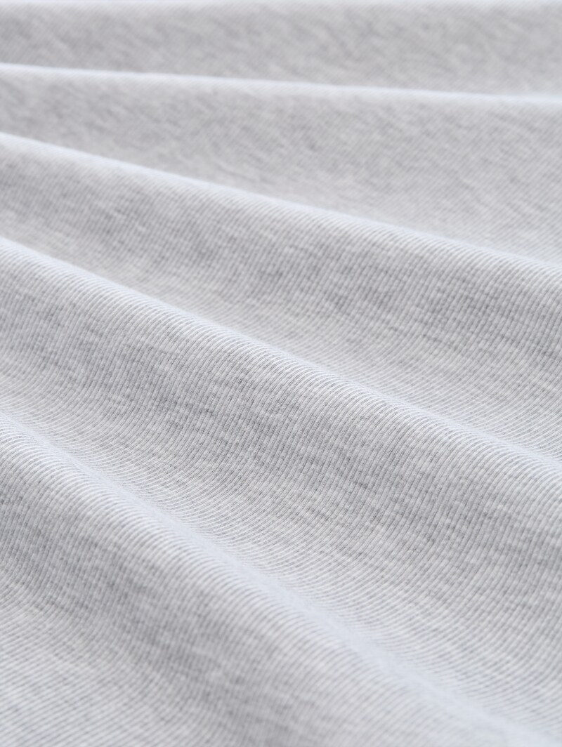 Tom Tailor Slim Fit T-Shirt mit Rippstruktur - Light Stone Grey Melange