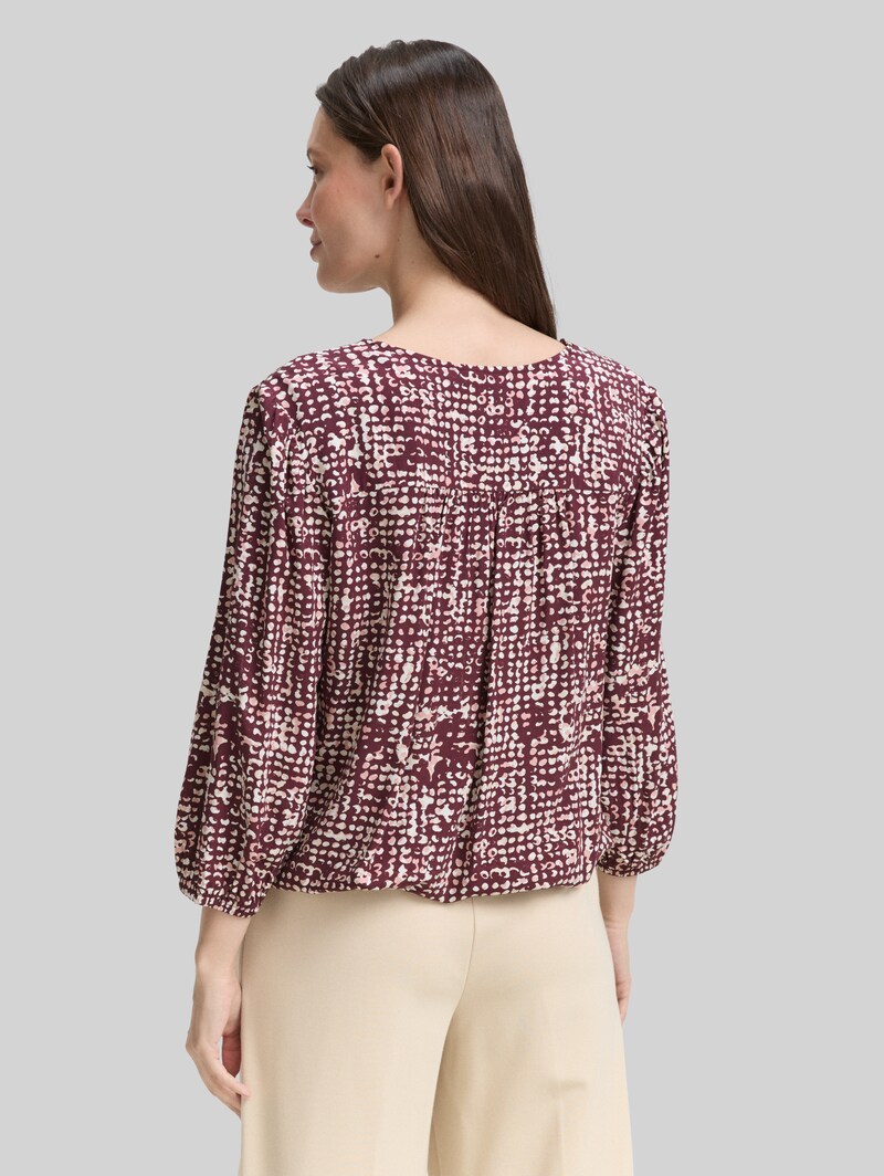 Tom Tailor Bluse aus Viskose - Dark Red Abstract Dot Design