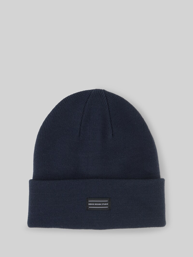 Tom Tailor Beanie Mütze mit Logo-Badge - Sky Captain Blue Tom Tailor Beanie Mütze mit Logo-Badge - Sky Captain Blue