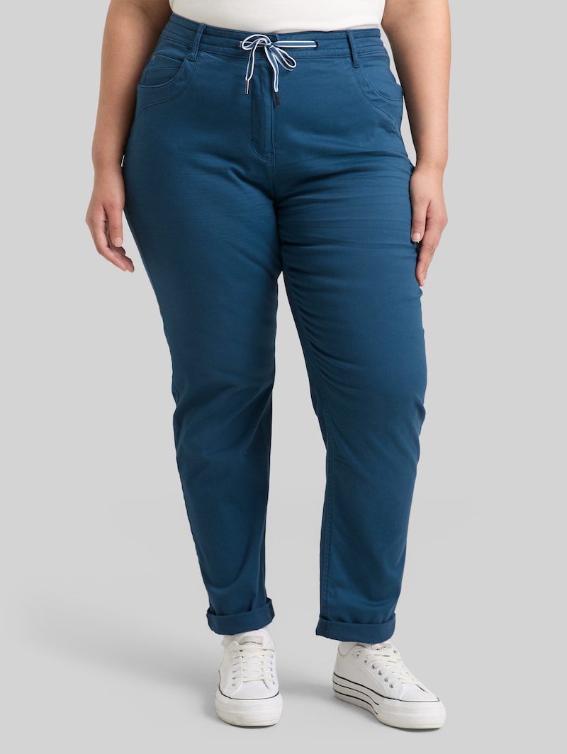 Tom Tailor Plus Size - Cropped Slim Hose - Dark Petrol