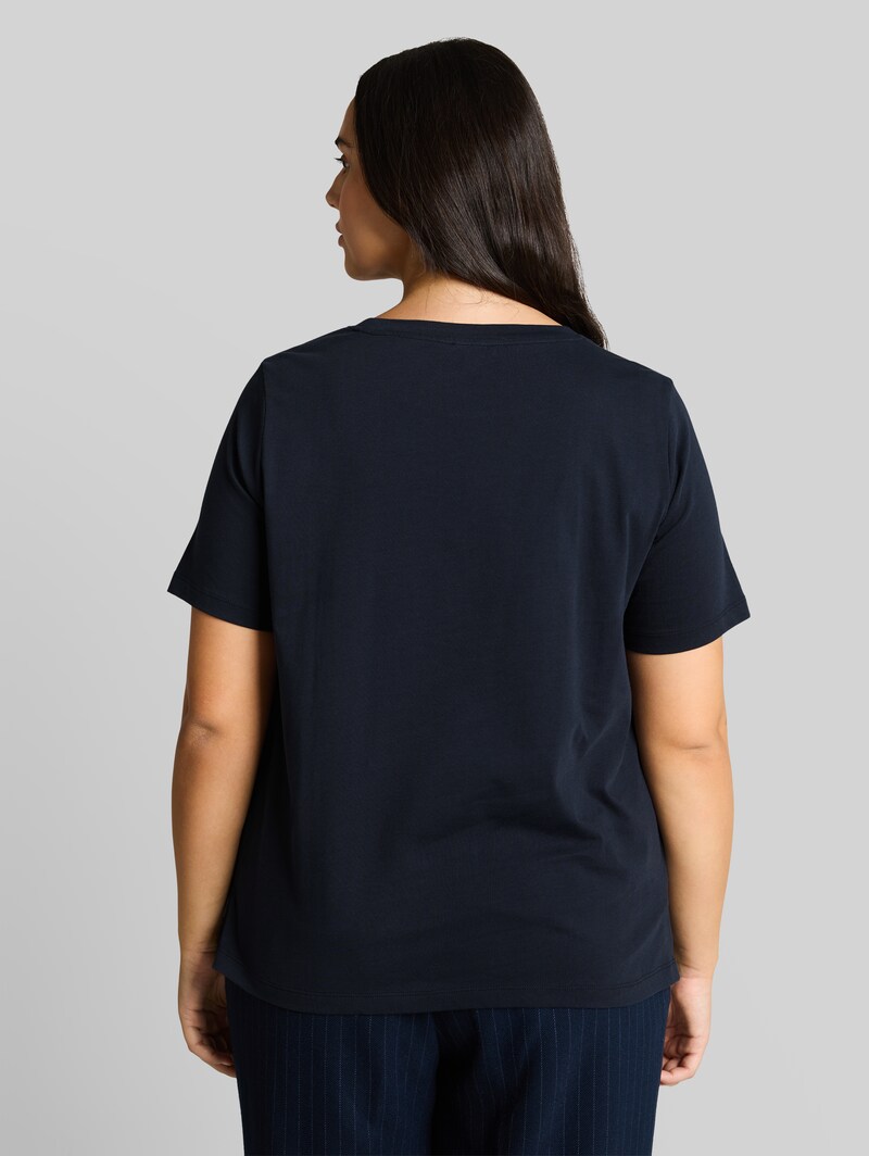 Tom Tailor Plus Size - Boxy Fit T-Shirt mit Brusttasche - Sky Captain Blue