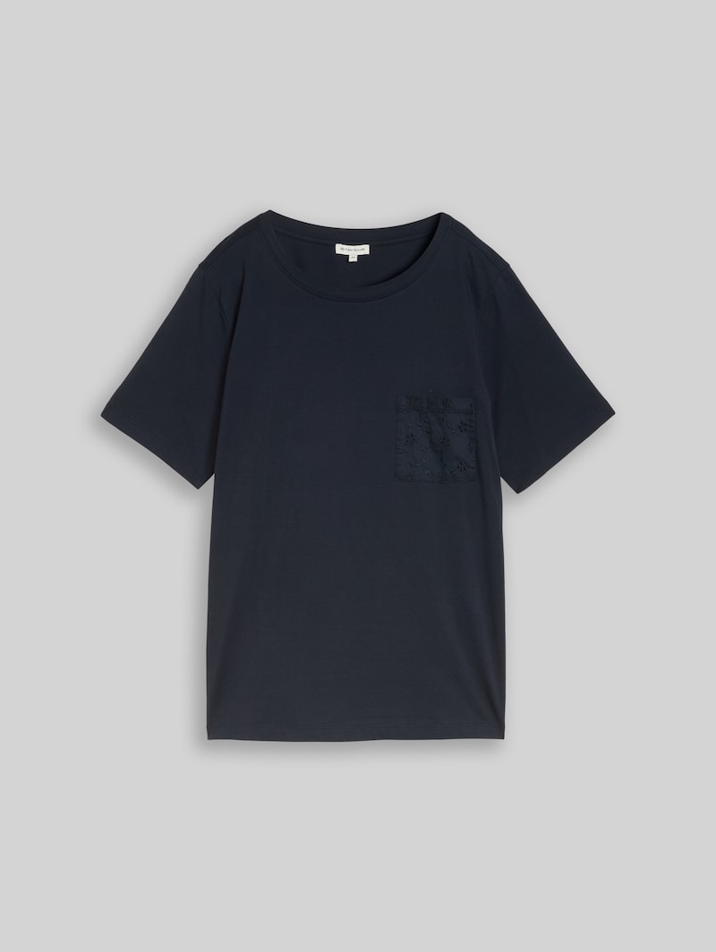 Tom Tailor Plus Size - Boxy Fit T-Shirt mit Brusttasche - Sky Captain Blue