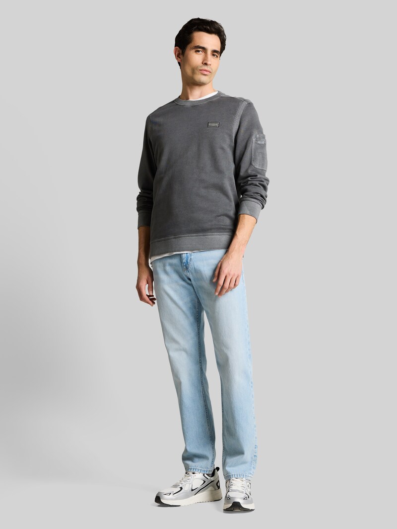 Tom Tailor Sweatshirt mit Ärmeltasche - Tarmac Grey