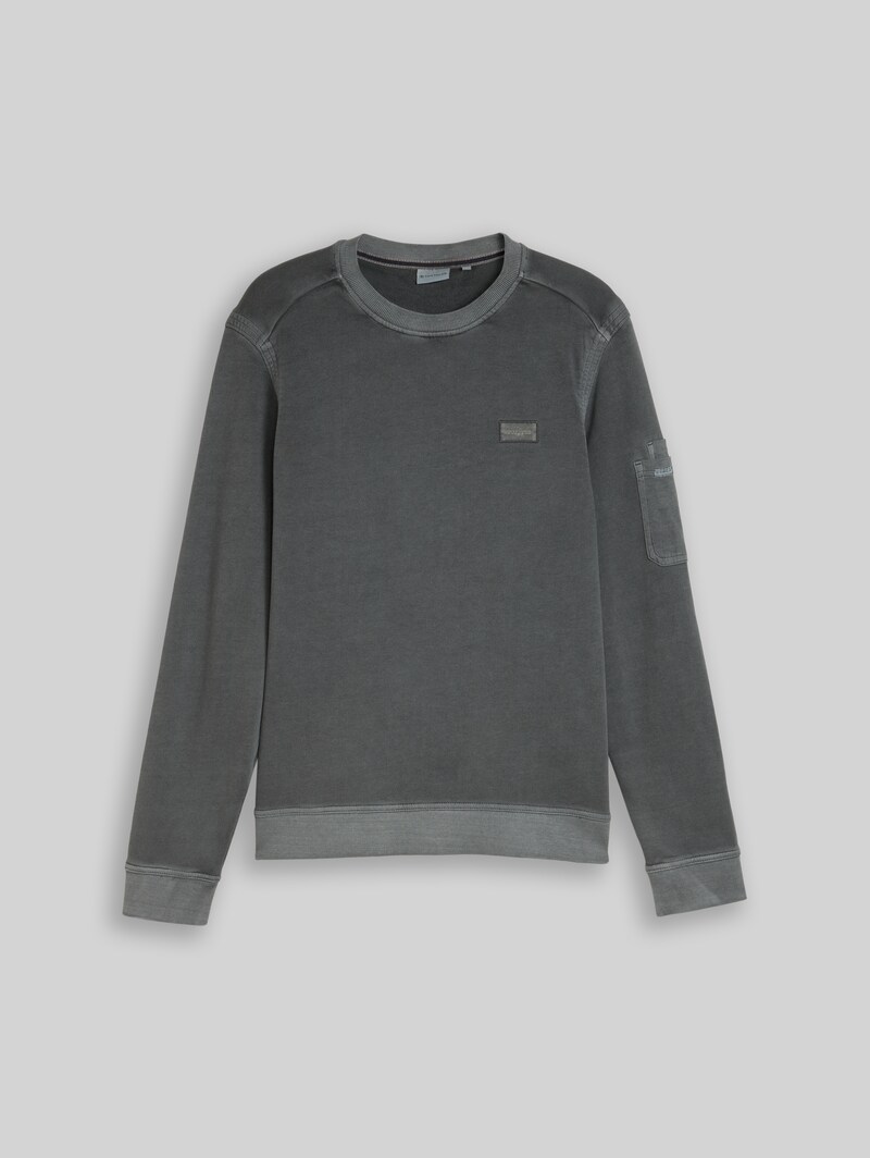 Tom Tailor Sweatshirt mit Ärmeltasche - Tarmac Grey