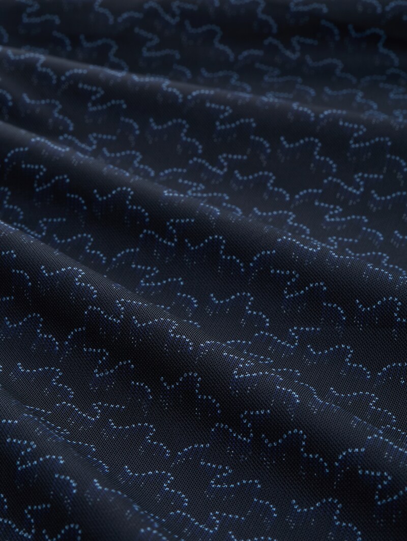 Tom Tailor Midi-Meshkleid mit Muster - Small Blue Wave Print
