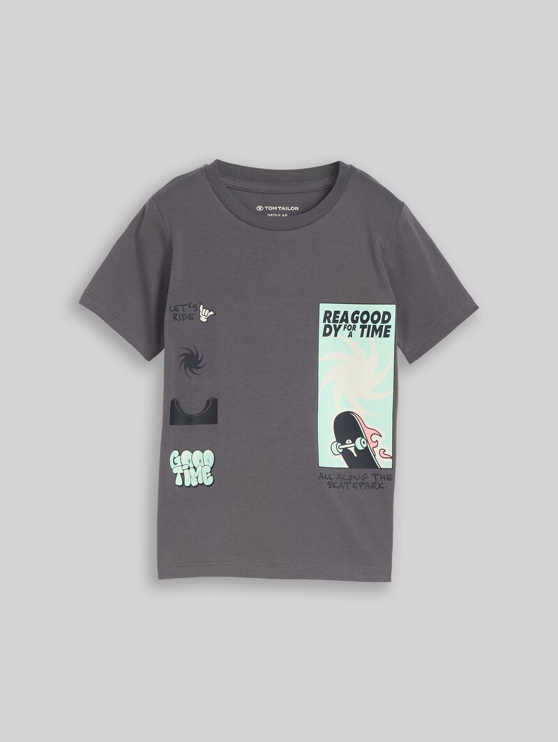 Tom Tailor T-Shirt mit Print - Dark Urban Grey