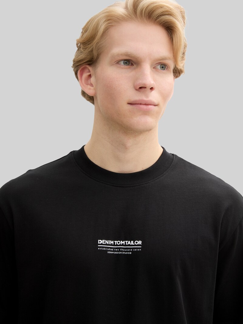 Tom Tailor Relaxed Fit T-Shirt aus Baumwolle - Black