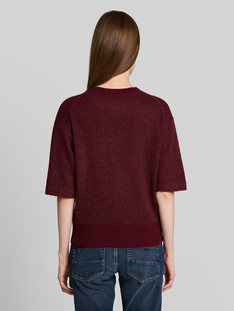 Tom Tailor Cosy Strickpullover mit Alpaka-Anteil - Preppy Plum Melange