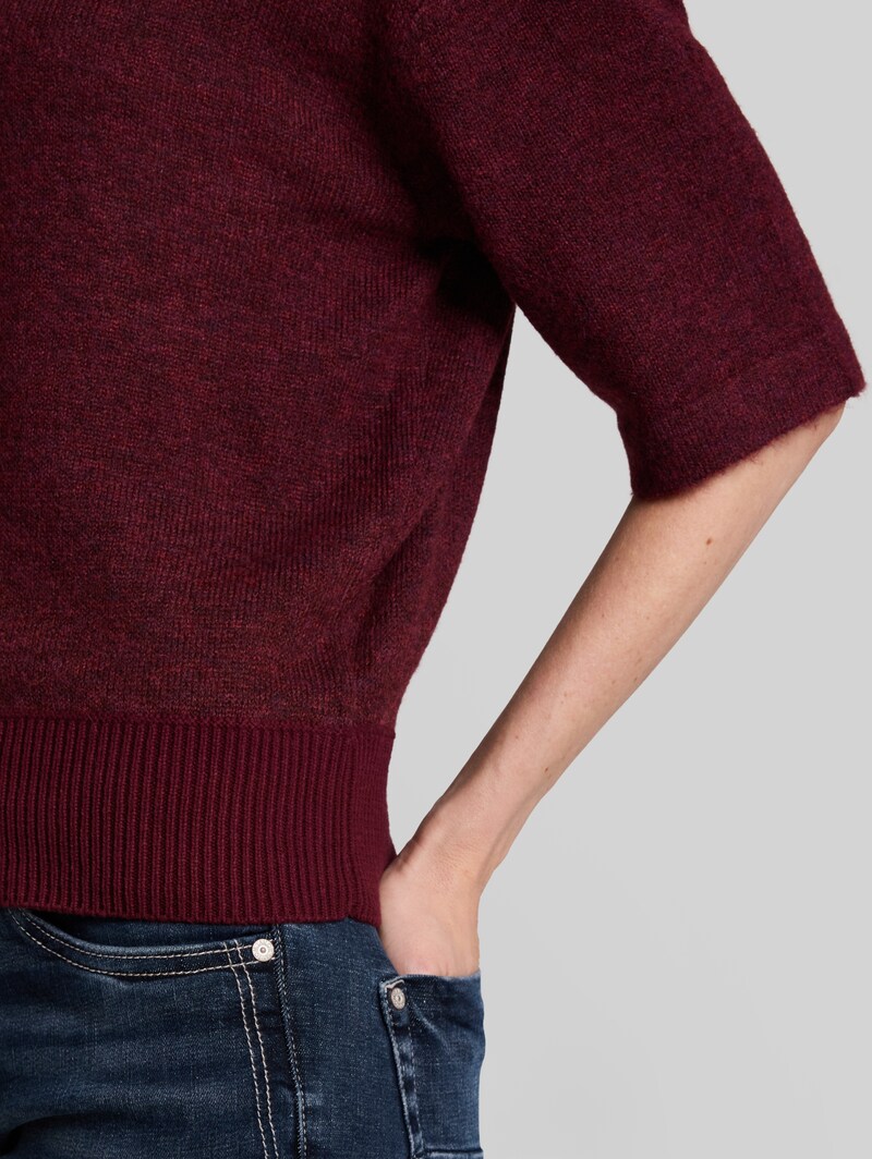 Tom Tailor Cosy Strickpullover mit Alpaka-Anteil - Preppy Plum Melange