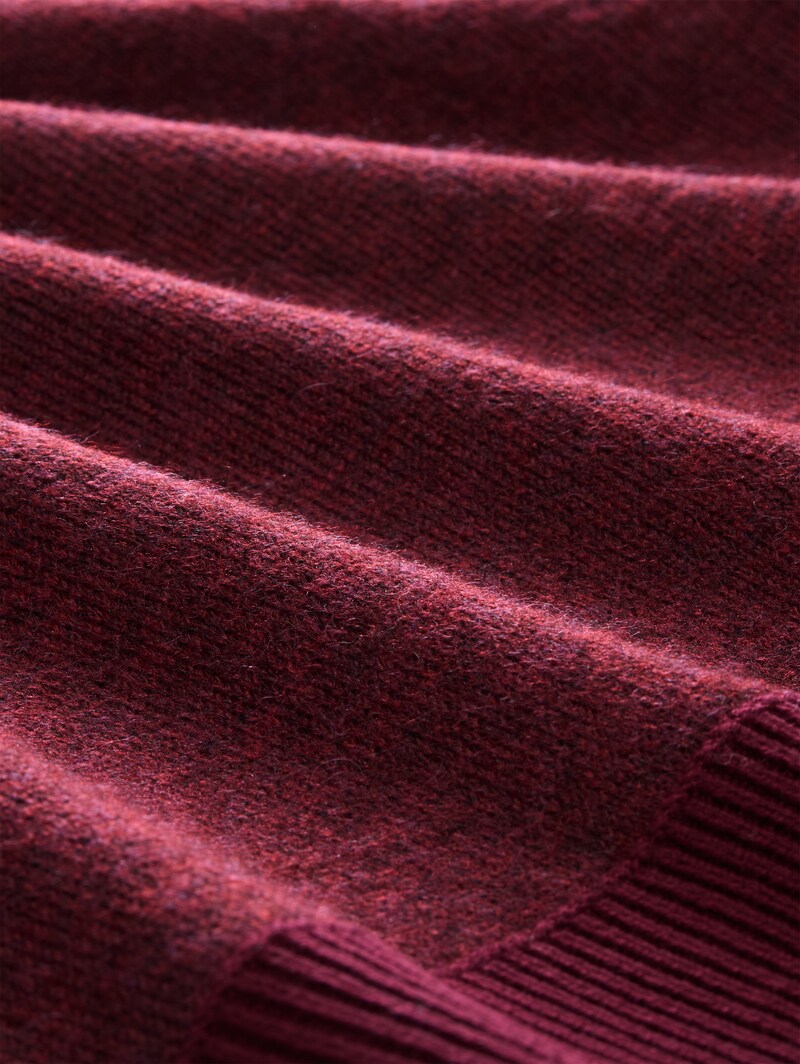 Tom Tailor Cosy Strickpullover mit Alpaka-Anteil - Preppy Plum Melange