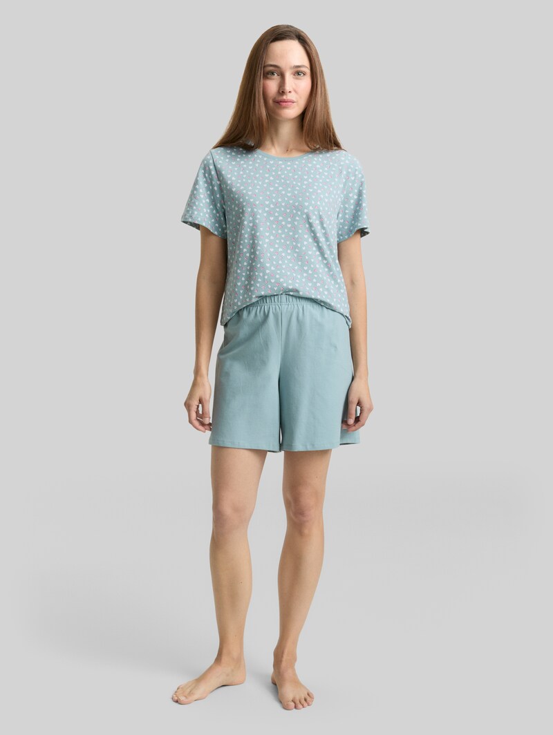 Tom Tailor Pyjama-Set mit Herzmuster - Blue-medium-allover