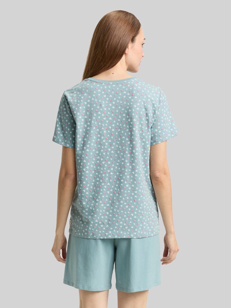 Tom Tailor Pyjama-Set mit Herzmuster - Blue-medium-allover