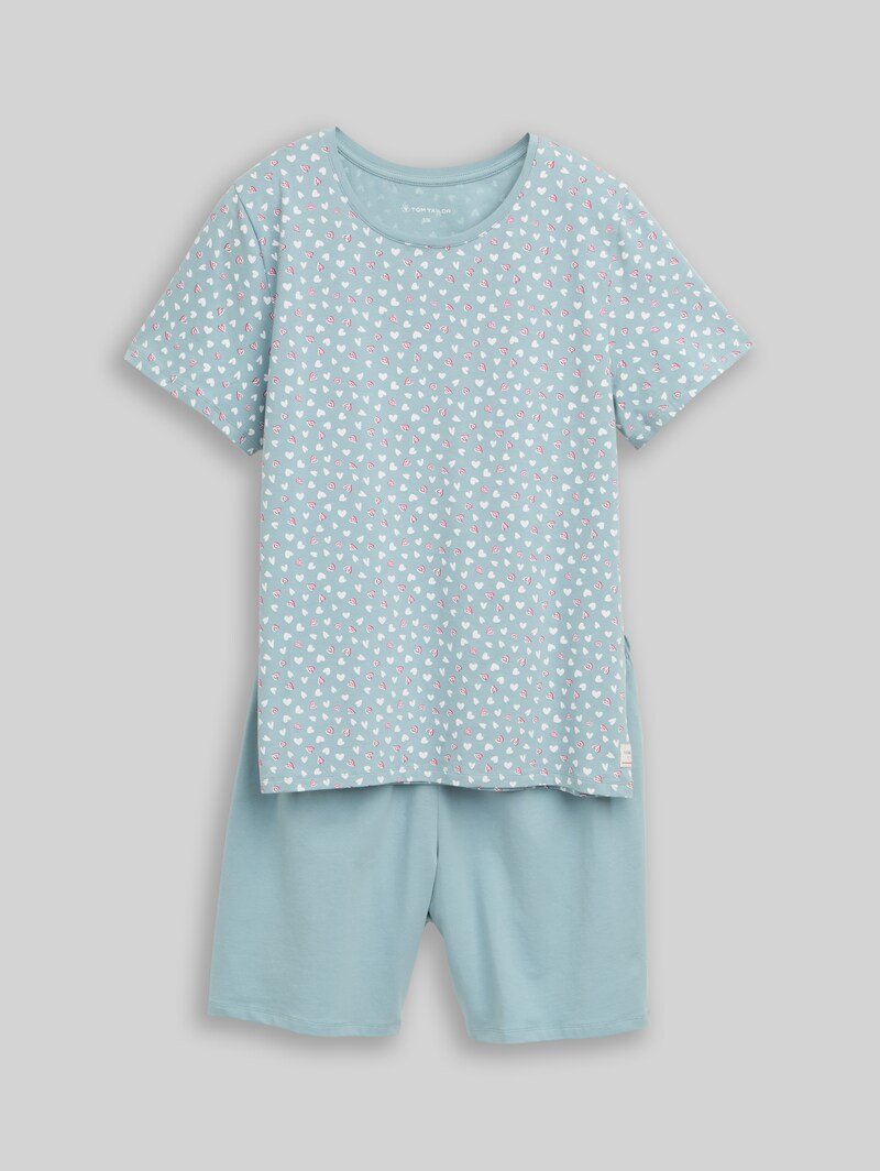 Tom Tailor Pyjama-Set mit Herzmuster - Blue-medium-allover