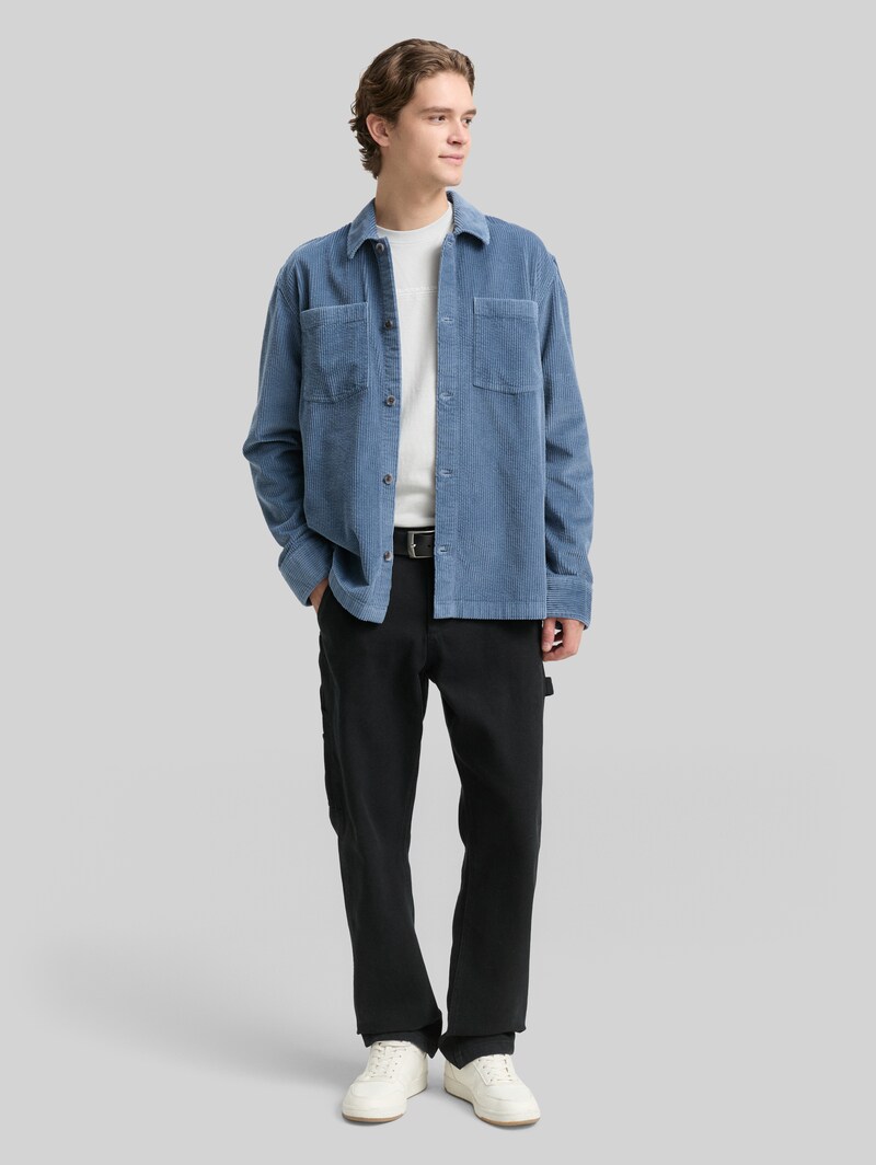 Tom Tailor Overshirt aus Cord - Dusty Denim Blue