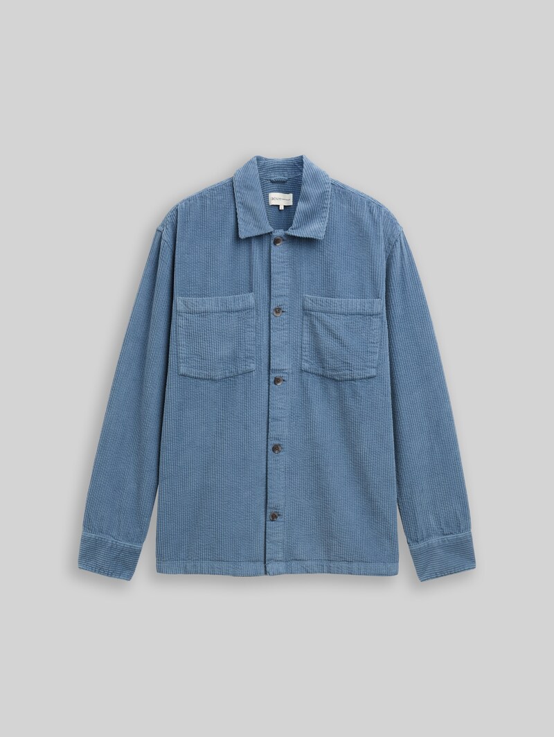 Tom Tailor Overshirt aus Cord - Dusty Denim Blue