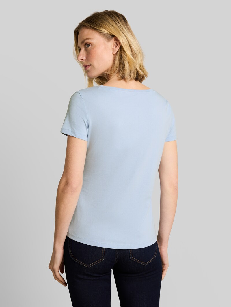 Tom Tailor T-Shirt mit Glitzer-Logo - Kentucky Blue