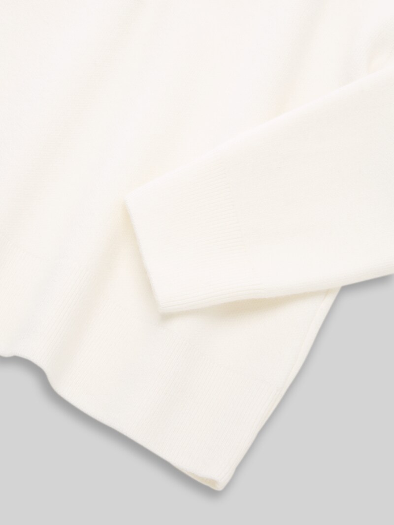 Tom Tailor Strickpullover mit Polokragen - Gardenia White