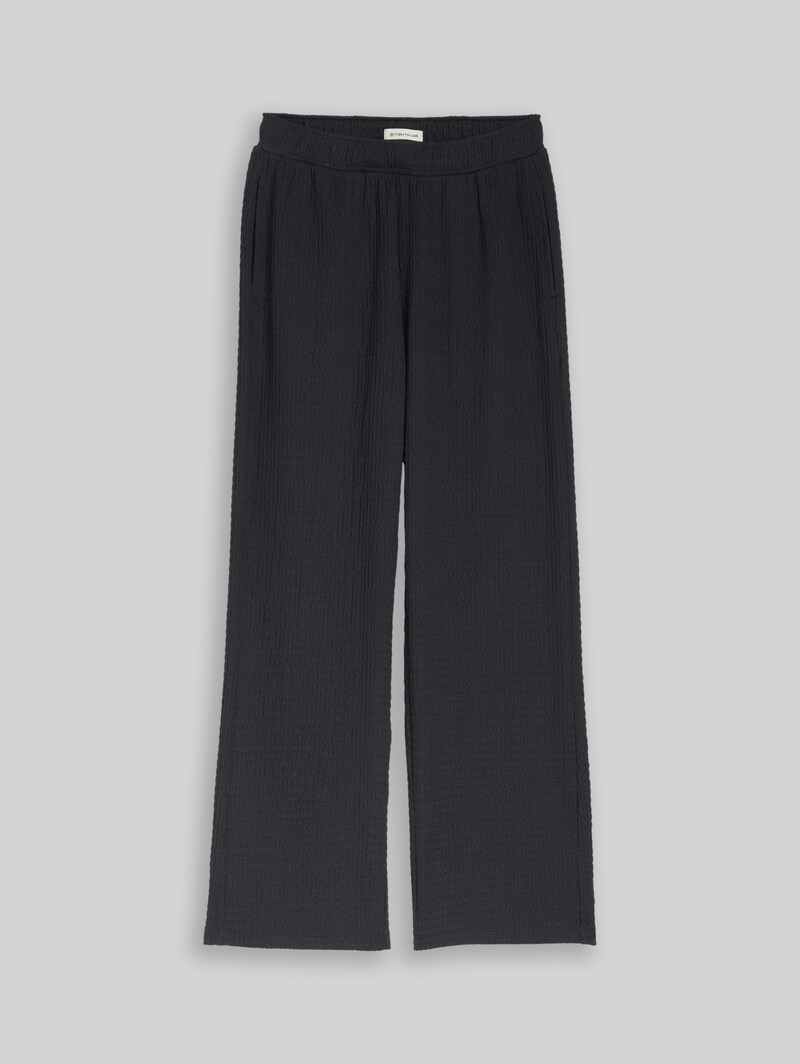 Tom Tailor Wide Leg Hose mit Struktur - Coal Grey