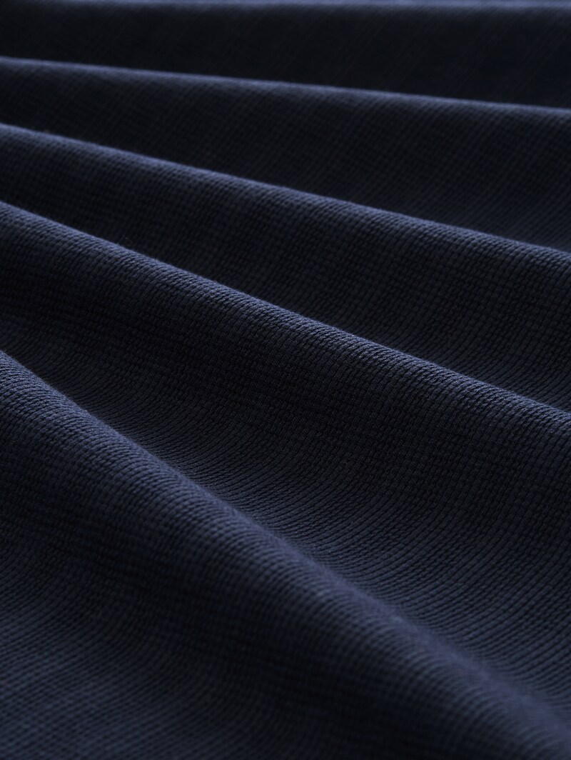 Tom Tailor T-Shirt mit Waffelstruktur - Sky Captain Blue