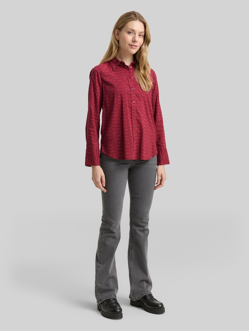 Tom Tailor Hemdbluse mit Muster - Small Red Wave Print