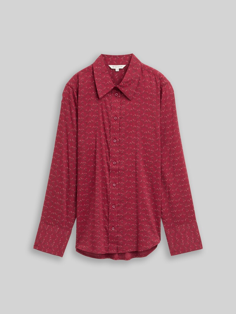 Tom Tailor Hemdbluse mit Muster - Small Red Wave Print
