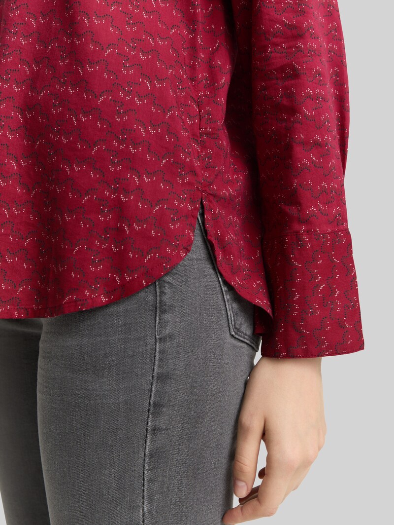 Tom Tailor Hemdbluse mit Muster - Small Red Wave Print