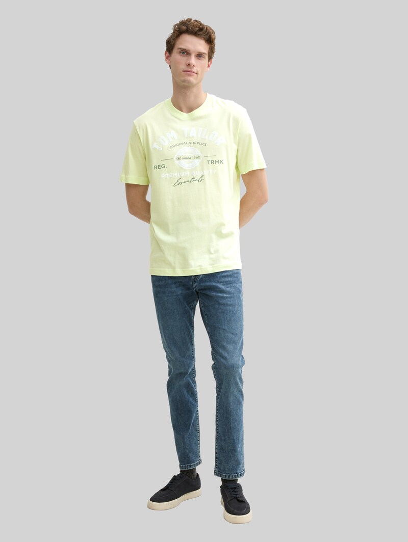 Tom Tailor T-Shirt mit Logo-Print - Lime Cream Green