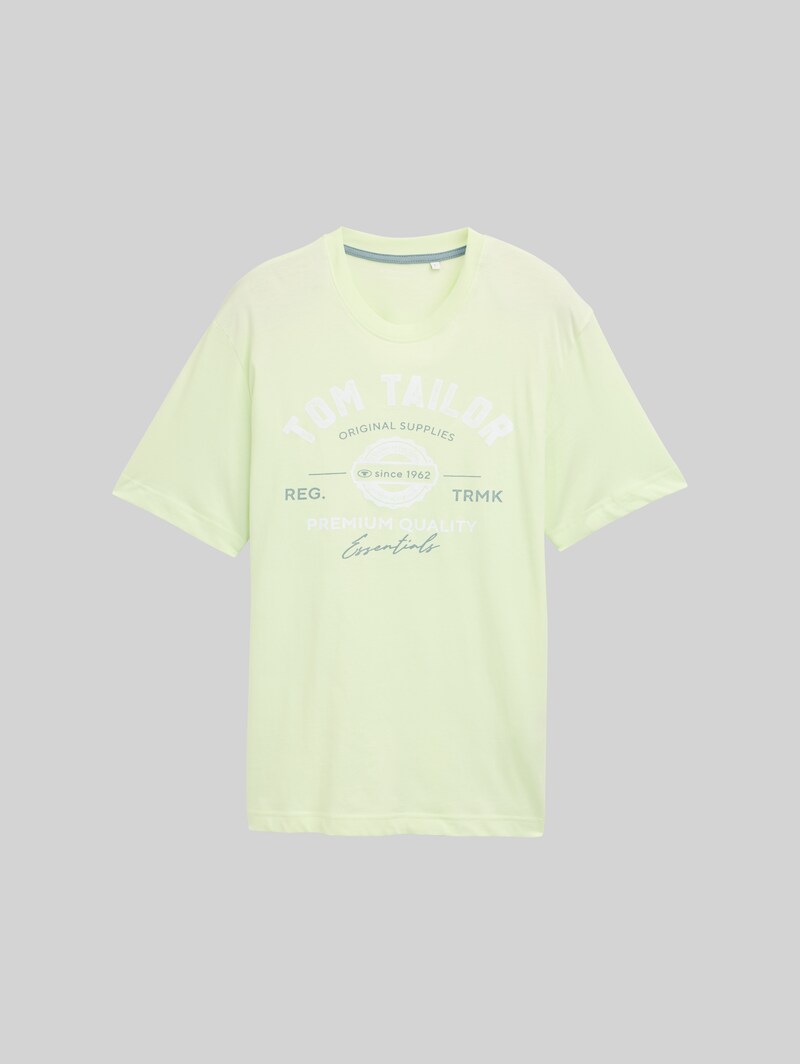 Tom Tailor T-Shirt mit Logo-Print - Lime Cream Green