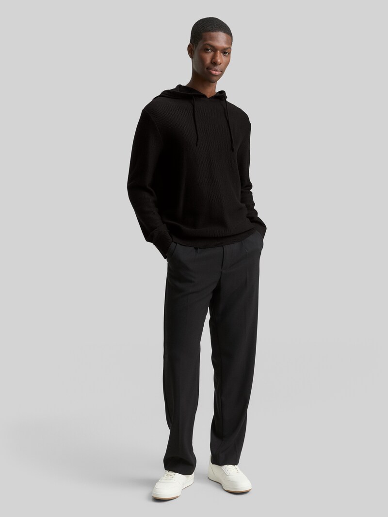 Tom Tailor Strickpullover mit Kapuze - Black