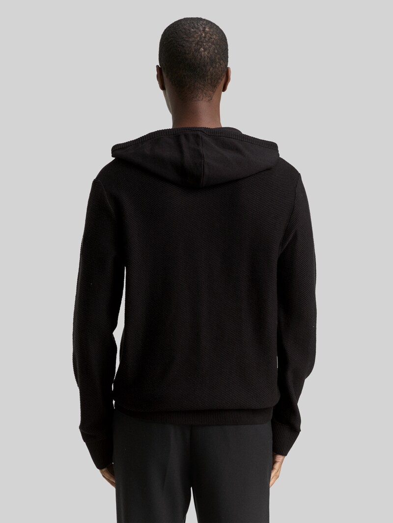 Tom Tailor Strickpullover mit Kapuze - Black
