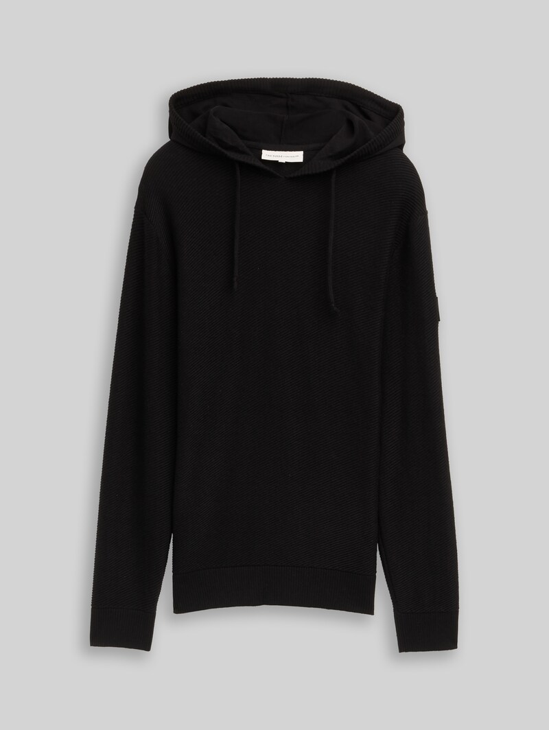 Tom Tailor Strickpullover mit Kapuze - Black