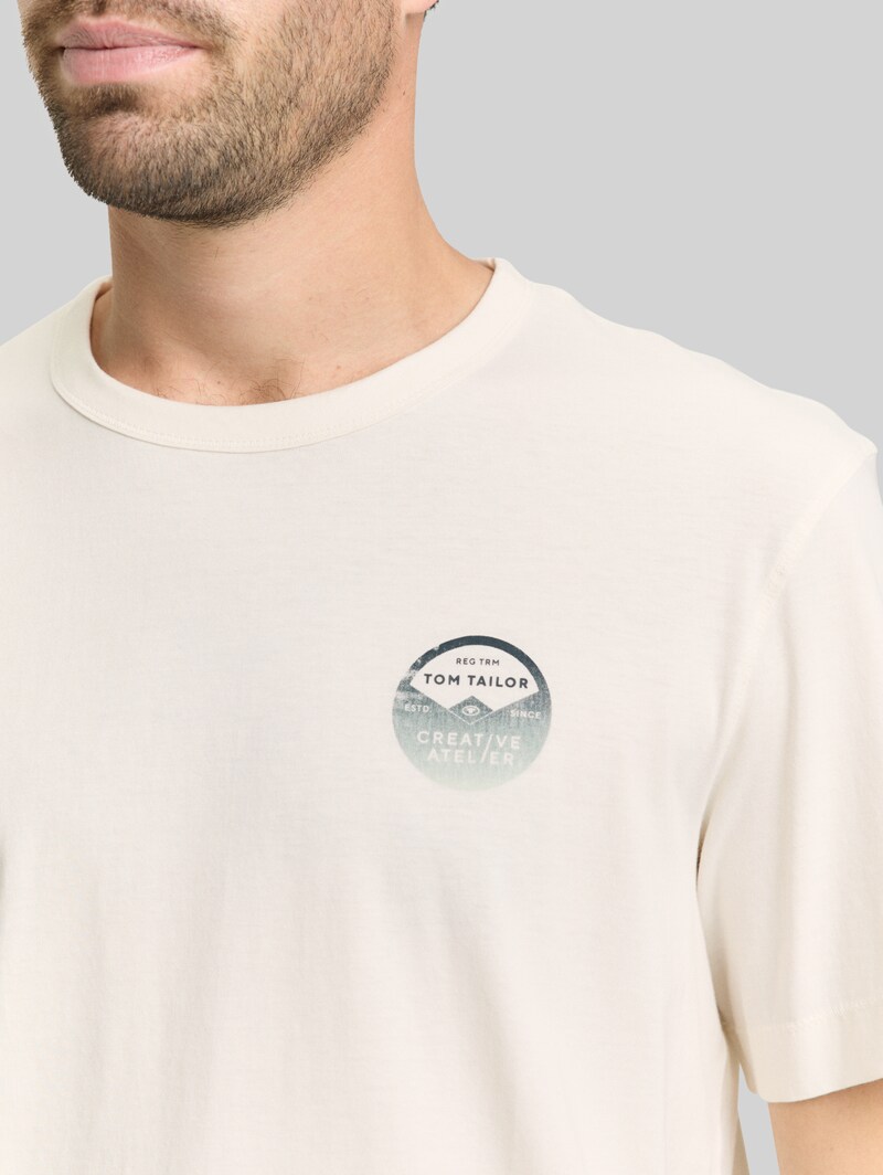 Tom Tailor T-Shirt mit Print - Gardenia White