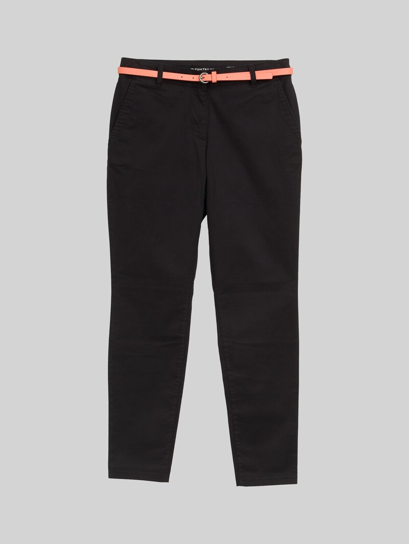 Tom Tailor Chino mit Gürtel - Deep Black