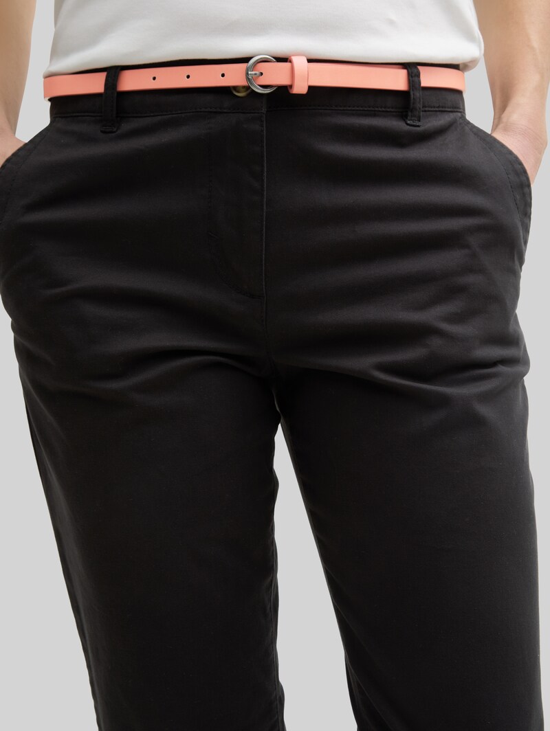 Tom Tailor Chino mit Gürtel - Deep Black