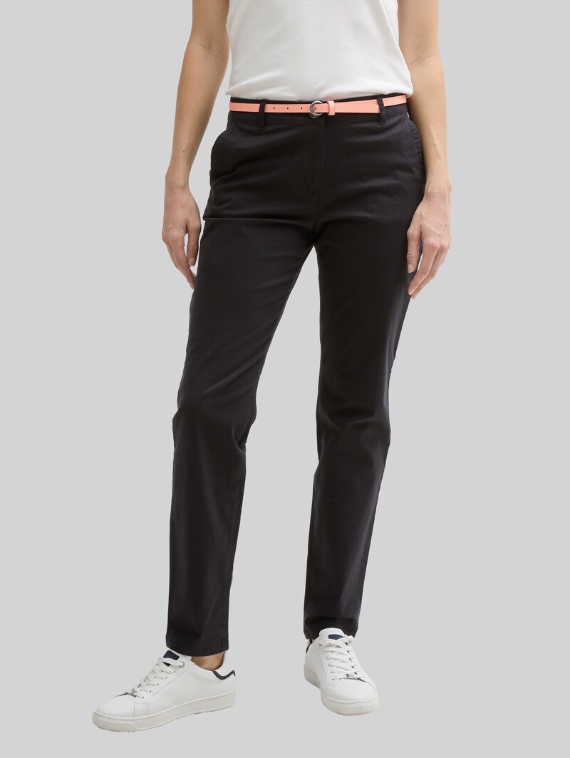 Tom Tailor Chino mit Gürtel - Deep Black