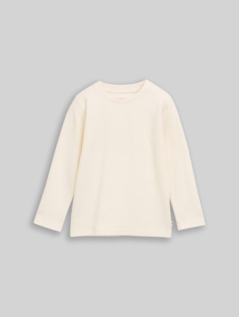Tom Tailor Langarmshirt mit Rundhalsschnitt - Wool White