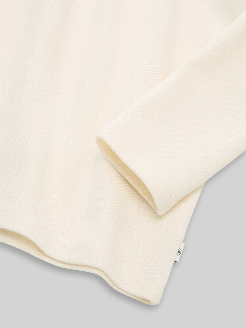 Tom Tailor Langarmshirt mit Rundhalsschnitt - Wool White