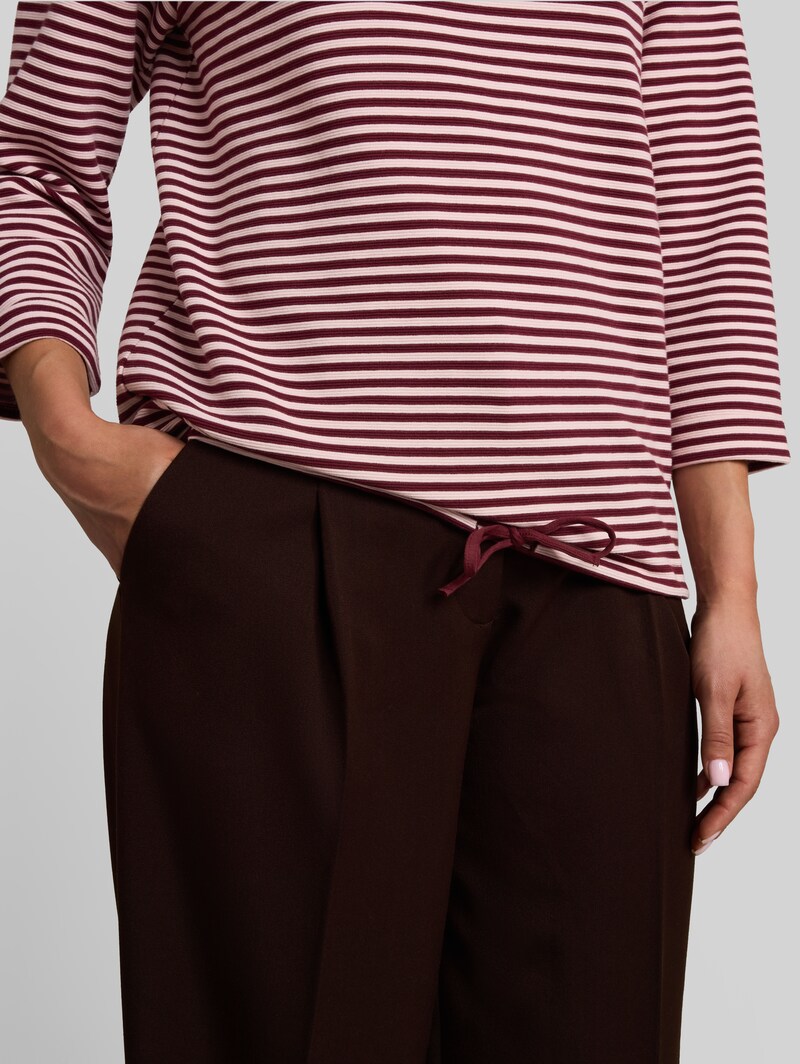 Tom Tailor Langarmshirt mit Knopf-Details - Light Pink Preppy Plum Stripe