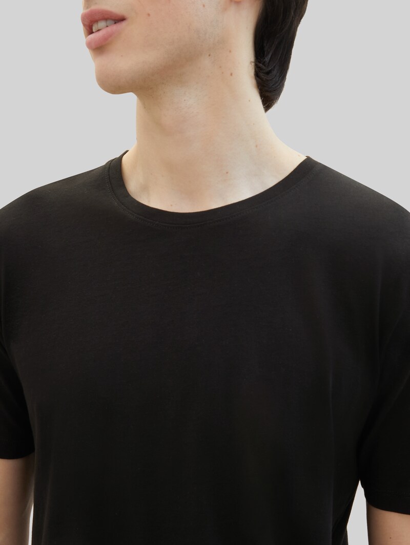 Tom Tailor T-Shirts aus Baumwolle im 3er-Pack - Black
