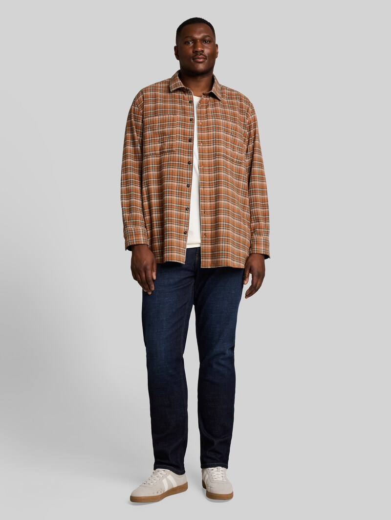 Tom Tailor Plus Size - Flanell-Hemd mit Karomuster - Brown Orange Based Mint Check