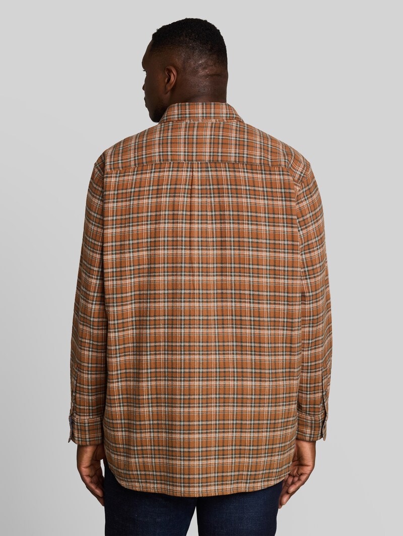 Tom Tailor Plus Size - Flanell-Hemd mit Karomuster - Brown Orange Based Mint Check