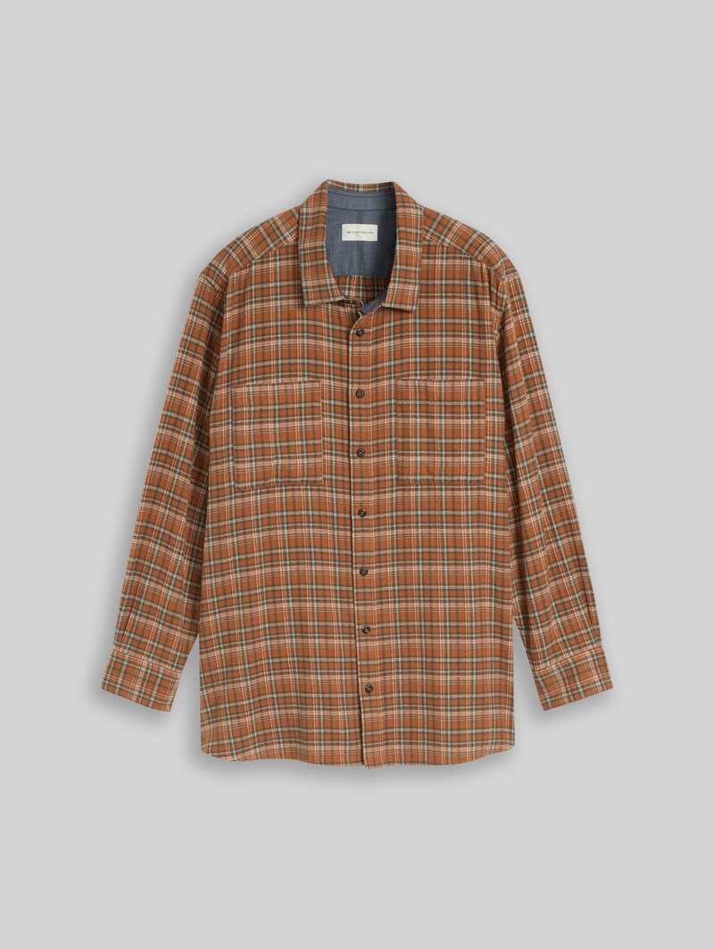 Tom Tailor Plus Size - Flanell-Hemd mit Karomuster - Brown Orange Based Mint Check