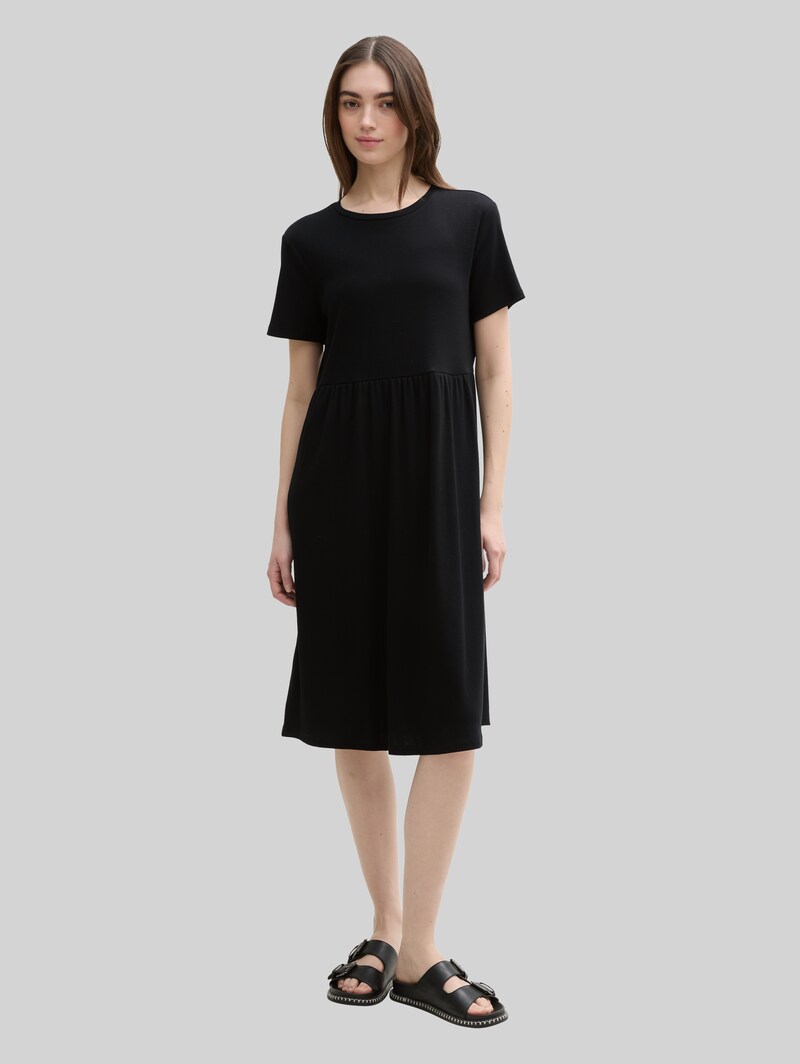 Tom Tailor Jersey Midi-Kleid - Deep Black Tom Tailor Jersey Midi-Kleid - Deep Black