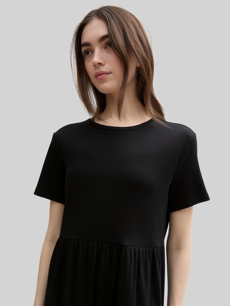 Tom Tailor Jersey Midi-Kleid - Deep Black