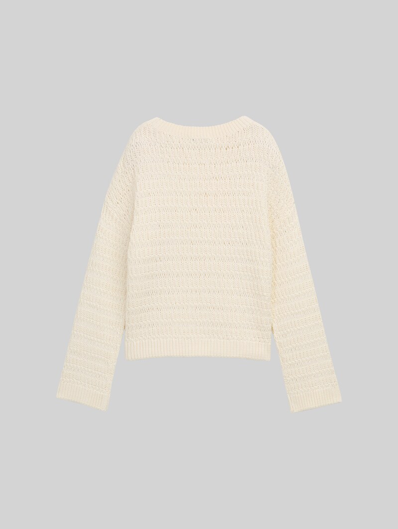 Tom Tailor Relaxed Fit Strickpullover - Off White