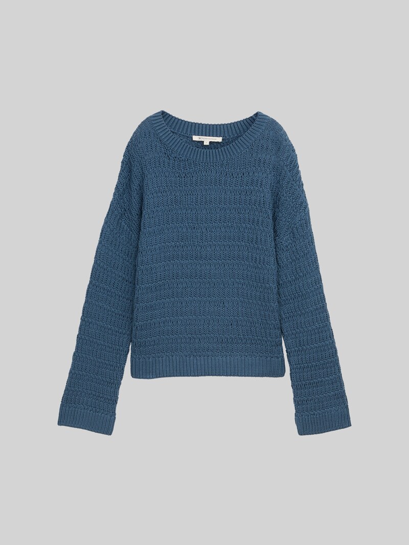 Tom Tailor Relaxed Fit Strickpullover - Dusty Denim Blue