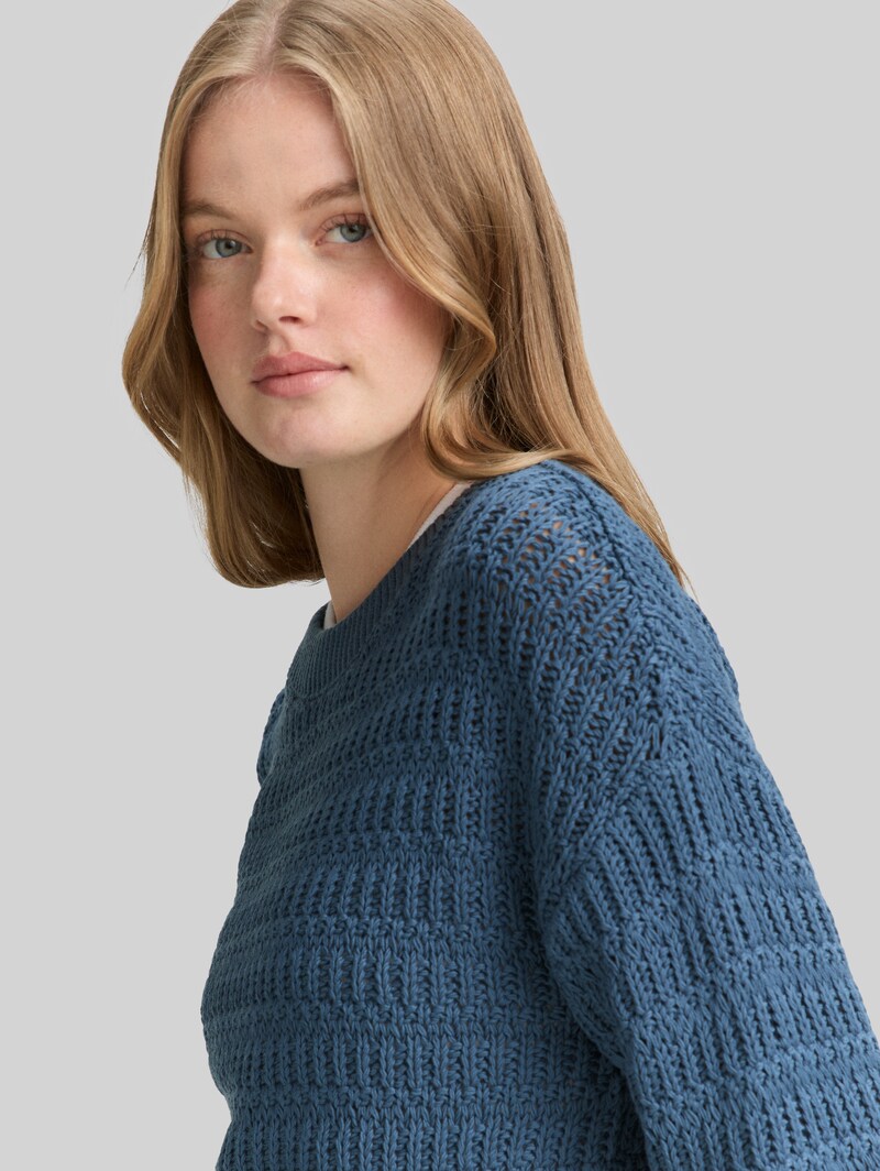 Tom Tailor Relaxed Fit Strickpullover - Dusty Denim Blue