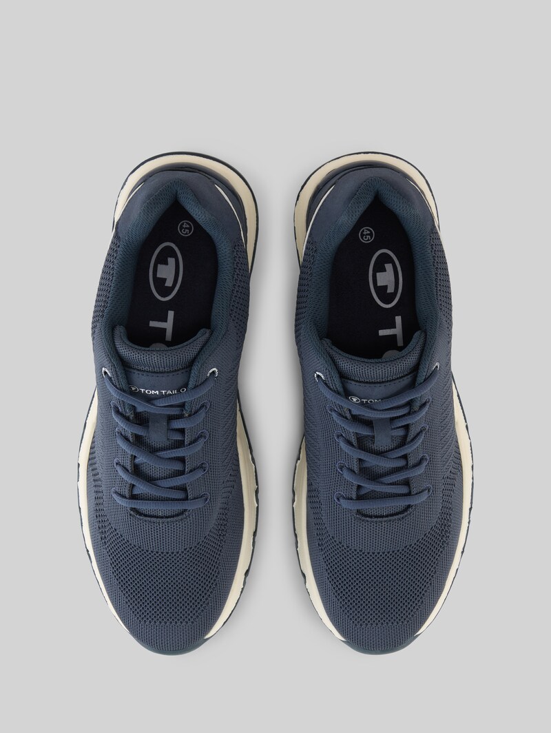 Tom Tailor Sneaker im Knitted-Look - Navy-ltgrey